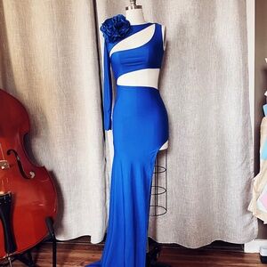 Blue Cut-Out Dress